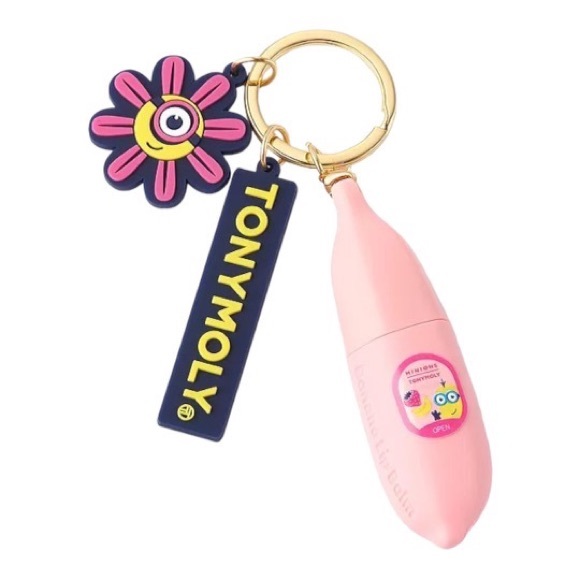 TonyMoly x Minions Lip BELLO Balm Keychain Strawberry Banana - Picture 2 of 2